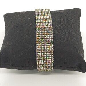 *Sale* Loom Beaded Bracelet Silver Multi - Color